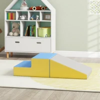 HOMCOM Parcurs motricitate bebeluș jucării de escaladă modulabil 2 cuburi gigante din spumă 50 x 50 x 25 cm multicolor(m-5)