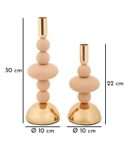 Mauro Ferretti Set Suport Lumanare Roz Galaxy 2 Bucăți Cm Ø 10 X 22-10 X 28(m-5)