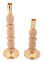 Mauro Ferretti Set Suport Luminări Shuttle Roz 2 Bucati Cm Ø10X25-10X33,3(m-2)