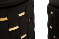 Mauro Ferretti Puf Cu Recipient De Depozitare Shanty Negru Set 2 Bucăți Cm Ø 37X42-28X33(m-3)