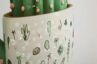 Mauro Ferretti Tablou Imprimat Pe Pânză Lacuită, Cu Ramă, Model «Borcan Cu Cactus», Orientare Orizontală, Dimensiuni 40 X 2,8 X 40 Cm(m-4)