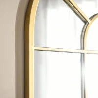 HOMCOM Oglindă murală din metal cu ramă aurie în formă arcuită - 70 x 50 cm - decor pentru intrare, dormitor, living(m-4)