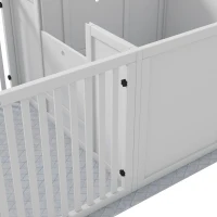 Pawhut Caixa de Parto para Cães e Filhotes Parque de Parto para Cães Porta de Altura Ajustável 166x80x50 cm Branco(m-4)