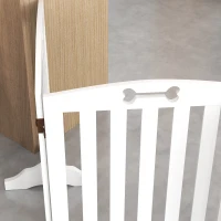 PawHut Barieră de Siguranță pentru Câini Autoportantă cu Picioare de Susținere, pentru Uși, Coridoare, Scări, 207,5 x 30 x 61 cm, Alb(m-3)