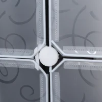 HOMCOM Șifonier cu design în cuburi, 2 cuburi mari și 9 cuburi mici, plastic, metal, 111L x 47L x 183Î cm, Negru+Alb(m-4)