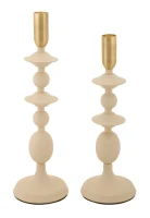 Mauro Ferretti Set Suport Lumanare Gemini Crem 2 Bucăți Cm Ø10X29-10X31(m-1)