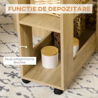 HOMCOM Set Masa Dining pentru 4 Persoane, Masa cu Extensie Plianta cu Rotile si 4 Scaune(m-6)