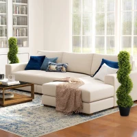 HOMCOM Set de 2 plante decorative, Plante artificiale în ghiveci, Plante artificiale pentru casă, interior, exterior, 90 cm, Verde(m-3)