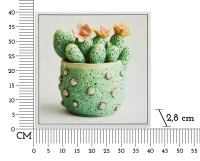 Mauro Ferretti Tablou Imprimat Pe Pânză Lacuită, Cu Ramă, Model ,,Borcan Cu Cactus" Înălțime 40 X Grosime 2,8 X Lățime 40 Cm(m-6)
