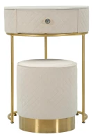 Mauro Ferretti Noptiera Cu Puf, Crem,  Cm Ø 52X70 - Ø 36X37(m-1)