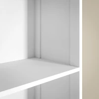 HOMCOM Şifonier de baie cu 3 rafturi, 1 sertar, solid, MDF, Alb(m-4)