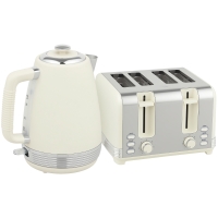 HOMCOM Waterkoker en Toaster Set, 1,7 L, 2200W, Strix Thermostaat, Filter, 4-Slice Toaster, 7 Instellingen voor Bruining, Kruimellade
