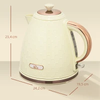 HOMCOM Hervidora de Agua, 2200W, Ventana transparente, Filtro, Rápido, Beige(m-3)