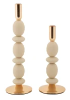 Mauro Ferretti Set Suport Lumânare Shuttle Crem 2 Bucăți Cm Ø10X25-10X33,3(m-1)