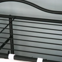 HOMCOM Armário para Quarto Adulto Armário de Roupa Vestuário 5 Prateleiras 84x42x159 cm Metal Preto 2 Cortinas Brancas(m-4)