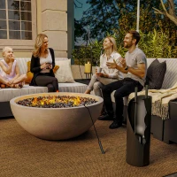 Outsunny Set utensili da camino 4 pezzi con scopa, paletta, attizzatoio e supporto, in metallo 20 x 20 x 65 cm, Nero(m-2)