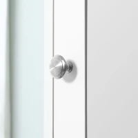 Dulap inalt pentru baie cu oglinda, coloana de baie din lemn cu 2 rafturi deschise, 2 usi si polite interioare ajustabile 30x28x180 cm Alb(m-4)