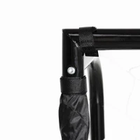 HOMCOM Golo de Futebol Estrutura de Metal Rede de Pe Estacas & Ferramenta Incluídas 186x62x123 cm Preto Branco(m-4)