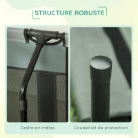 PawHut Pat pentru câini ridicat cu umbrelă, pat de camping pentru câini și pisici pe picioare din material Oxford respirabil, anti-UV cadru metalic geantă de transport inclus, spațiu de dormit pentru exterior pentru pisici 122 x 92 x 108 cm gri negru(m-4)