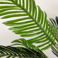 HOMCOM Plantă Artificială, palmier artificial, inclusiv ghiveci; 19,5 cm x 19,5 cm x 150 cm, Verde + Negru(m-4)
