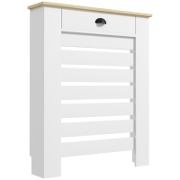 HOMCOM Cubre Radiadores de MDF con Cajón Cubierta para Radiador para Salón Dormitorio Pasillo 78x19x95,5 cm Blanco