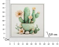 Mauro Ferretti Tablou Imprimat Pe Pânză Lacuită, Cu Ramă, Model ,,Borcan Cu Cactus", Varianta D, Dimensiuni 40 X 2,8 X 40 Cm(m-6)