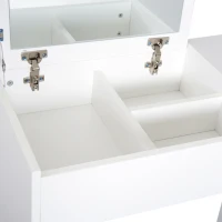 HOMCOM Tocador de Machiaj cu Taburet Masă de Machiaj cu Oglindă Capac Rabatabil și Cutii 80x40x79 cm și 40x30x40 cm(m-4)
