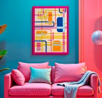 Mauro Ferretti Pictura Pe Panza Lacuită Cu Lac Acrilic Și Ramă  -A- Cm 60X3,3X78(m-6)