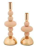 Mauro Ferretti Set Suport Lumanare Roz Galaxy 2 Bucăți Cm Ø 10 X 22-10 X 28(m-1)