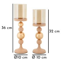 Mauro Ferretti Set Suporturi Lumanare 2 Bucati Cm Ø10X32-10X34(m-6)