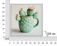 Mauro Ferretti Tablou Imprimat Pe Pânză Lacuită, Cu Ramă, Model ,,Borcan Cu Cactus", Varianta C, Dimensiuni 40 X 2,8 X 40 Cm(m-6)