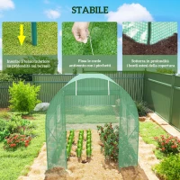 Outsunny Serra da Giardino Telaio in Acciaio e 4 Finestre in PE 2.5x2x2m, Verde(m-7)