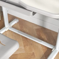 ZONEKIZ Conjunto de Secretária e Cadeira para Crianças com Altura Ajustável e Ângulo da Mesa Ajustável 80x49,5x82-104 cm Cinza e Branco(m-8)