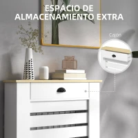 HOMCOM Cubre Radiadores de MDF con Cajón Cubierta para Radiador para Salón Dormitorio Pasillo 78x19x95,5 cm Blanco(m-6)