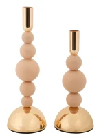 Mauro Ferretti Set Suport Lumanare Bolly Roz 2 Bucati(m-1)