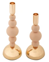 Mauro Ferretti Set Suport Lumanare Bolly Roz 2 Bucati(m-2)