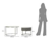 Mauro Ferretti Set De 2 Masute De Cafea Grays  Cm Ø 70X45-50X38(m-9)