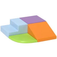 HOMCOM 4 Blocos de Construção xl Módulos de Motricidade Espuma EPE Poliuretano Verde Laranja Roxo e Azul(m-1)