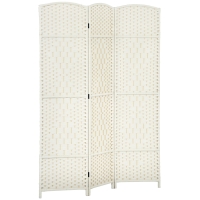 HOMCOM Paravent interior din lemn 3 panouri separator de cameră pliabil pentru living dormitor 135 x 180 cm alb