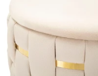 Mauro Ferretti Puf Cu Recipient De Depozitare Crem 2 Bucăți Cm Ø 37X42-28X33(m-3)