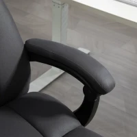 Vinsetto Massage-bureaustoel met Verwarmingsfunctie, Voetsteun, Kantelbare Rugleuning, tot 120 kg, Donkergrijs(m-8)