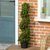 HOMCOM Set de 2 plante decorative, Plante artificiale în ghiveci, Plante artificiale pentru casă, interior, exterior, 90 cm, Verde(m-4)