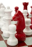 Mauro Ferretti Set Tablă De Șah Roșu/Alb,  61 X 61 X 14 Cm(m-4)