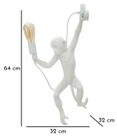 Mauro Ferretti Aplice cu design maimuță Alb Cm 32X32X62(m-10)