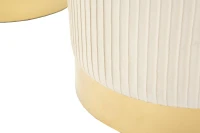 Mauro Ferretti Banca Cu Depozitare Și Taburet Shopy Crem Set 3 Bucăți Cm 80X37X42-29X33(m-5)