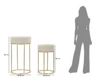 Mauro Ferretti Set De 2 Masute Inalte Cm Ø 50X90-40X68(m-8)