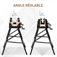 HOMCOM Zusammenklappbare Werkbank mit 4 Klemmen Arbeitstisch, Traglast 150 kg, 63,5x60,5x78cm, Schwarz(m-4)
