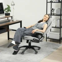 Vinsetto Cadeira de Escritório com Massagem e Aquecimento com Altura Ajustável Encosto Reclinável e Controle Remoto Cinza(m-2)