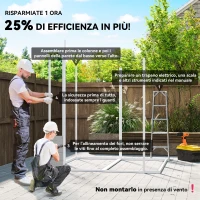 Outsunny Casetta da Giardino in Resina con Pavimento, 2 Porte con Blocco, Finestra, 1.8x1.8m, Grigio(m-4)