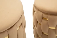 Mauro Ferretti Puf Cu Recipient De Depozitare Shanty Gold 2 Bucăți Cm Ø 37X42-28X33(m-3)